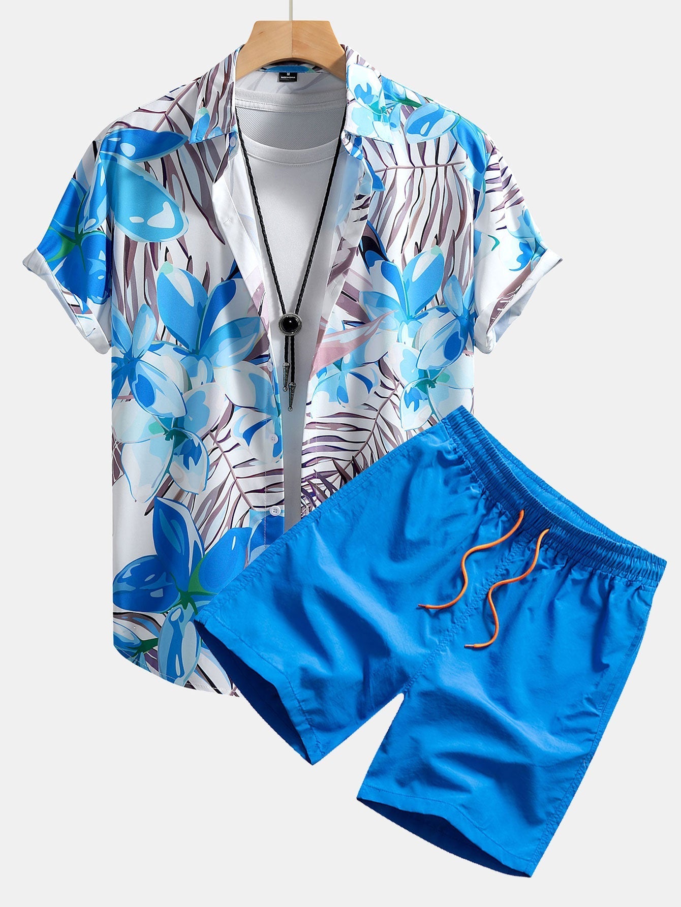 Ryan Floral Print Button-Up Shirt & Swim Shorts Set