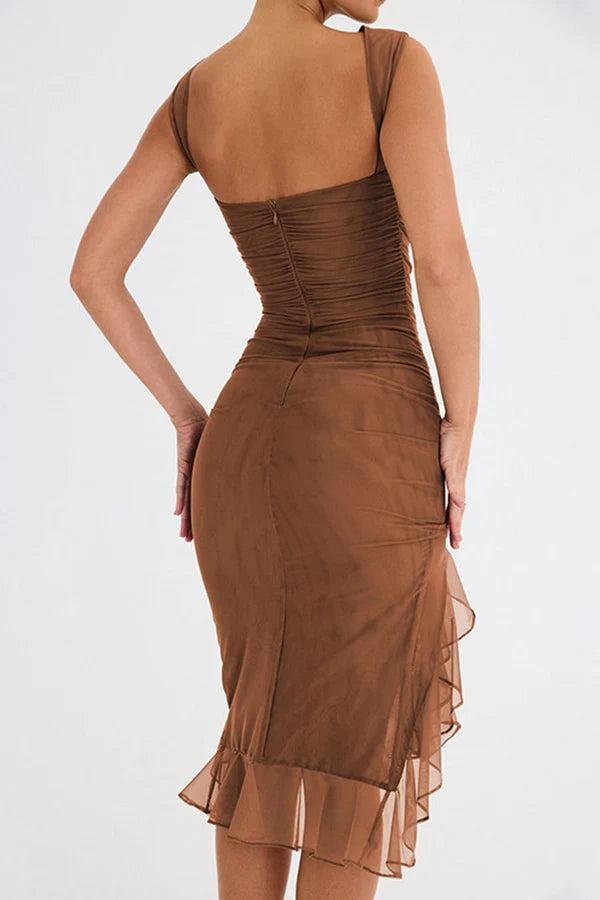 Amelia Breeze Dress – Light, Flowing Midi with Ruffle Detail