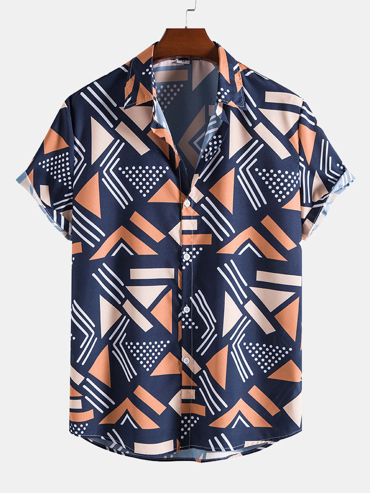 Steven Geometric Print Shirt & Swim Shorts