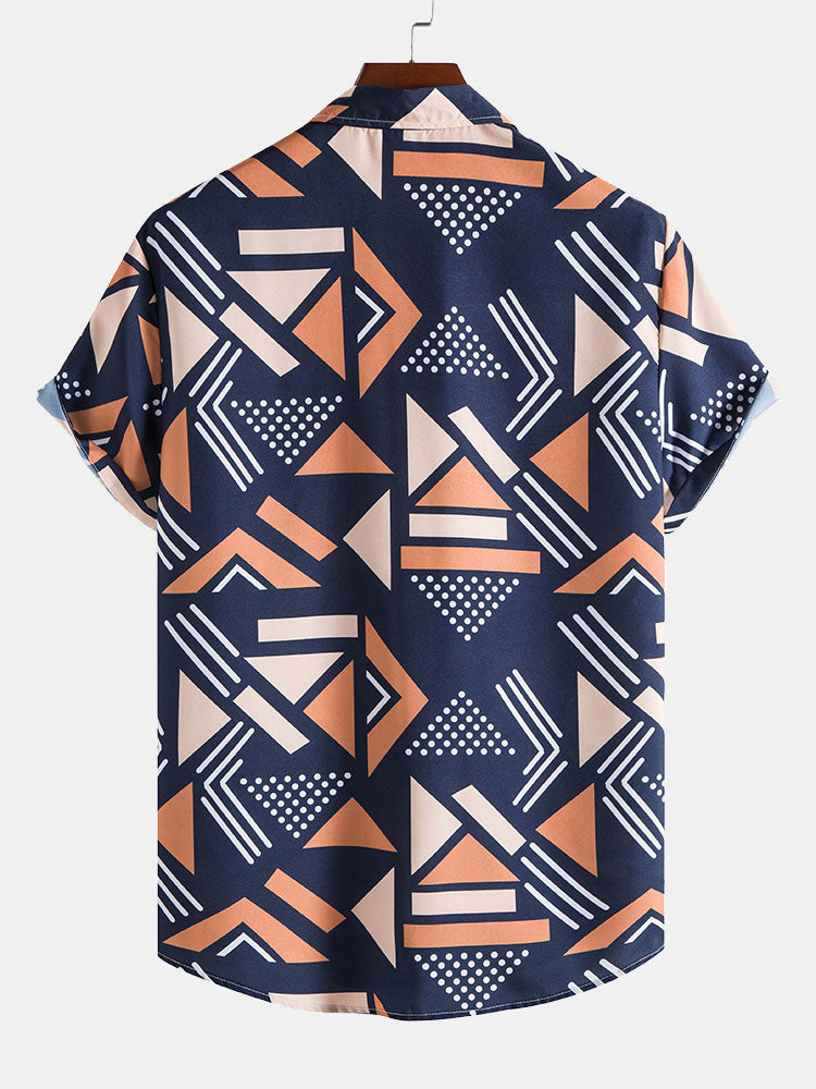 Steven Geometric Print Shirt & Swim Shorts