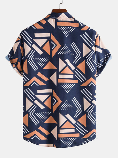 Steven Geometric Print Shirt & Swim Shorts