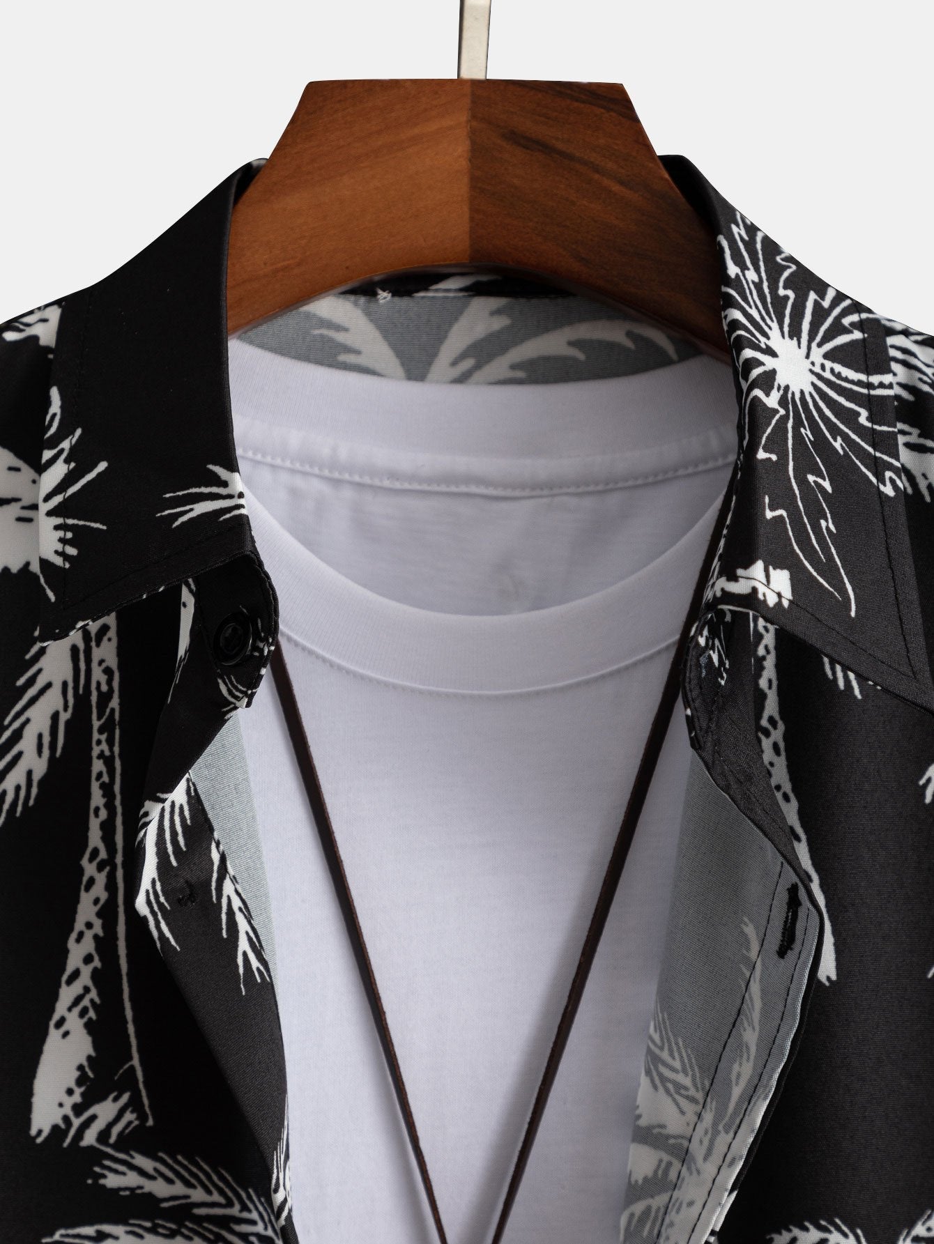David Palm Tree Print Set – Button-Up Shirt & Swim Shorts