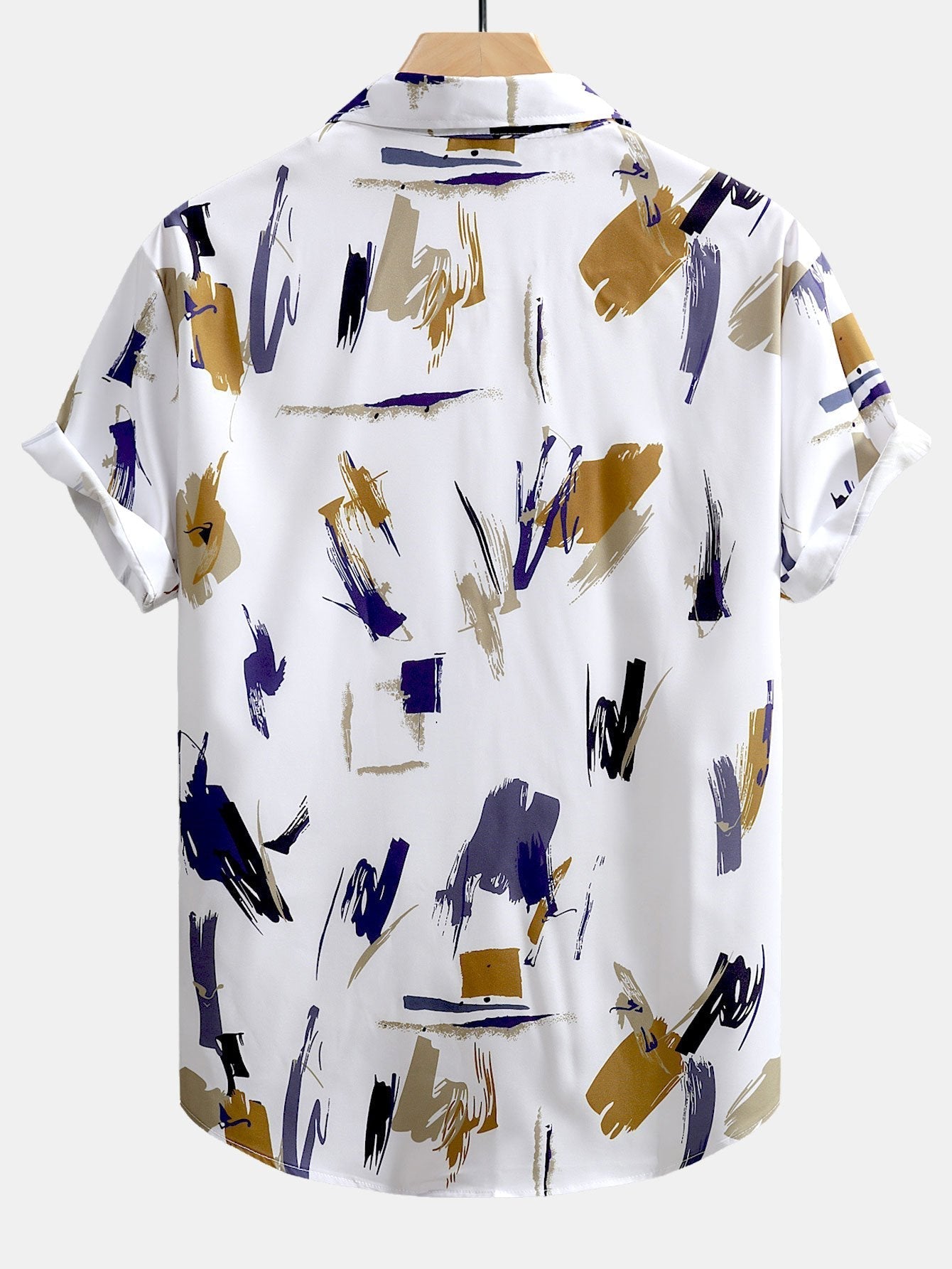 Kevin Brushstroke Print Button Up Shirt & Swim Shorts
