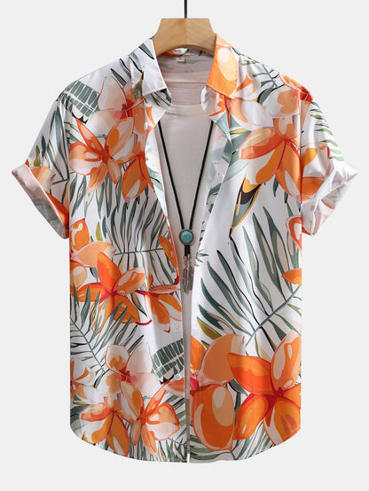 Ryan Floral Print Button-Up Shirt & Swim Shorts Set