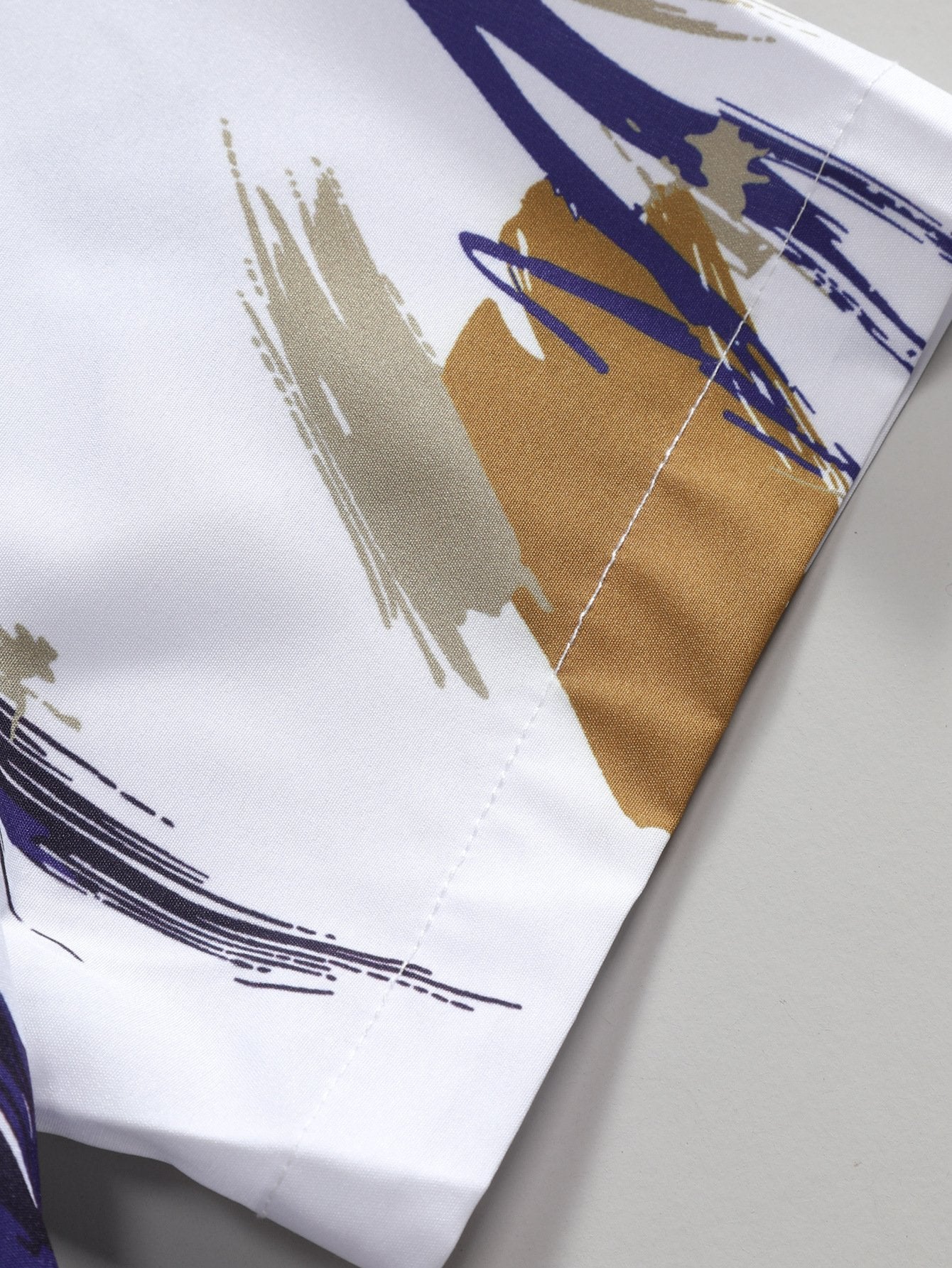 Kevin Brushstroke Print Button Up Shirt & Swim Shorts