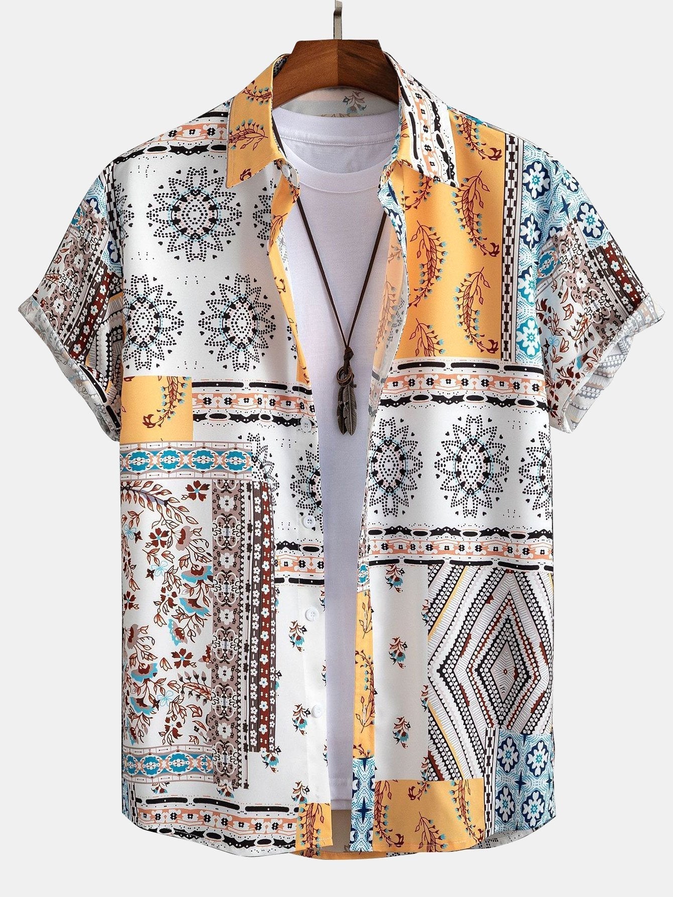 Brian Scarf Print Button Up Shirt & Swim Shorts