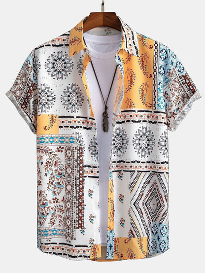 Brian Scarf Print Button Up Shirt & Swim Shorts