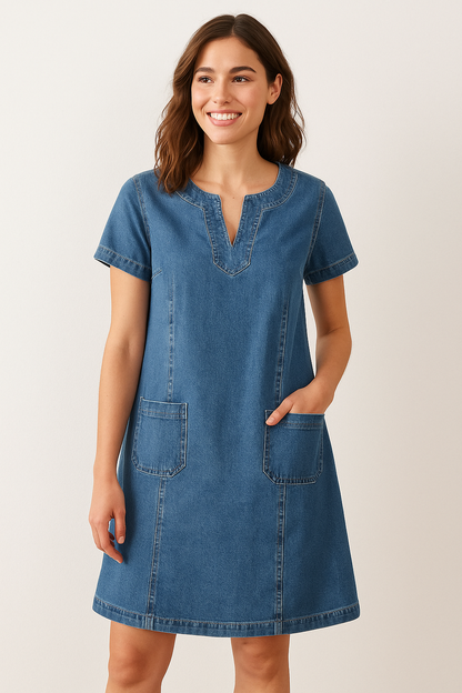 Thalia – Soft Denim Day Dress