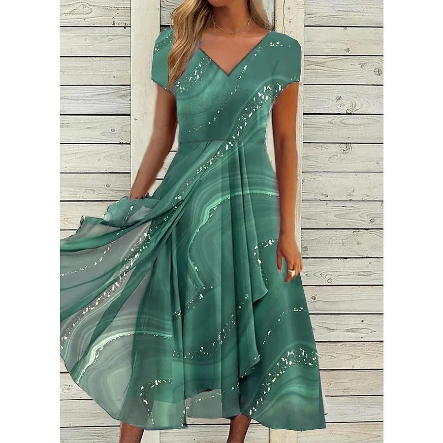 Naomi V-neck Midi – Flattering Fit for Every Occasion