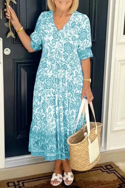 Bianca Flow Midi Dress – Graceful Movement with Timeless Charm